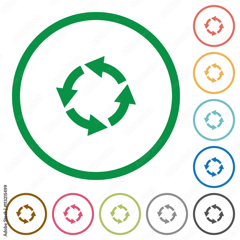 Rotate left outlined flat icons Rotate left outlined flat icons