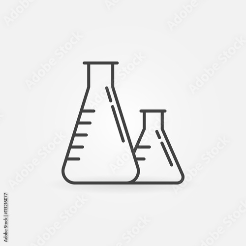 Two flasks linear icon