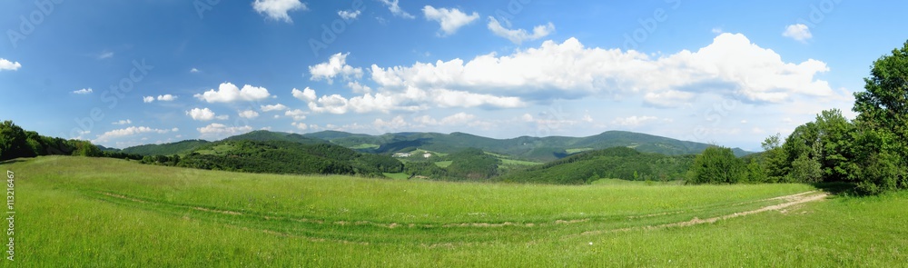 Panorama view from Povazsky inovec mountains near Nová Lehota in Slovakia