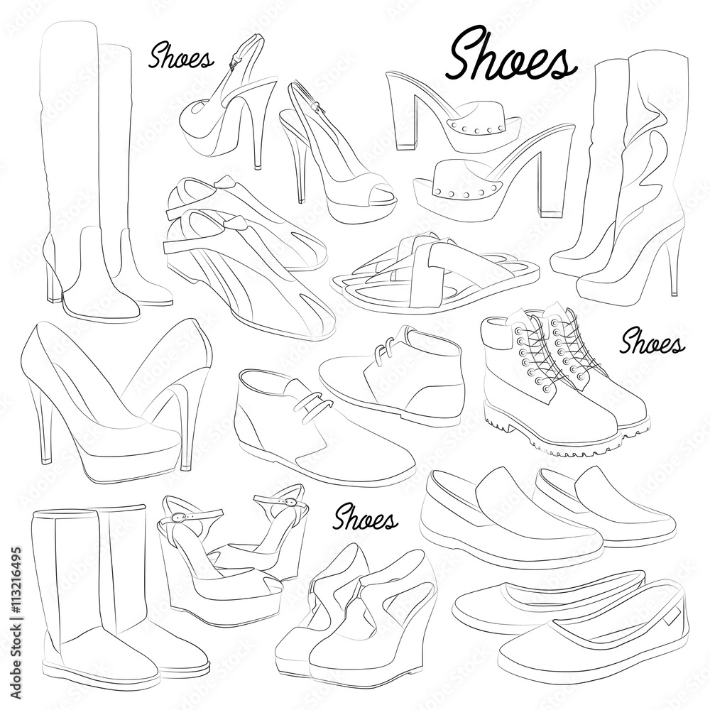 Set of different shoes Set of different shoes