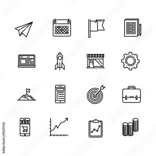 Business icon set on white background