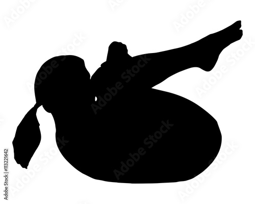 Silhouette einer Frau beim Training