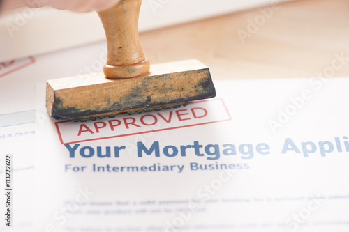 Approved mortgage loan agreement application 