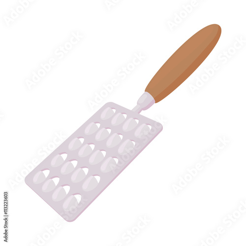 Cheese grater with a wooden handle icon