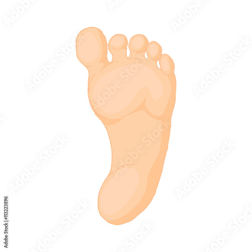 Human foot icon in cartoon style