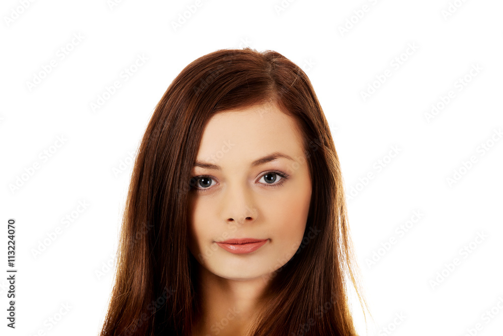 Smiling beautiful brunette young woman Smiling beautiful brunette young woman