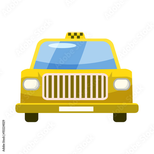 Taxi car icon in cartoon style