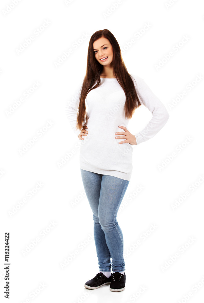 Smiling beautiful brunette young woman Smiling beautiful brunette young woman