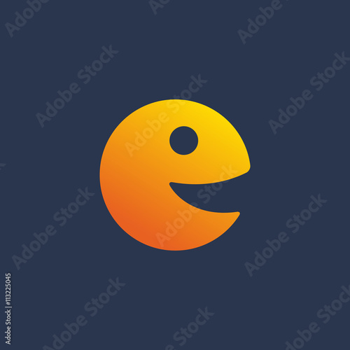 Letter E smile logo icon design template elements