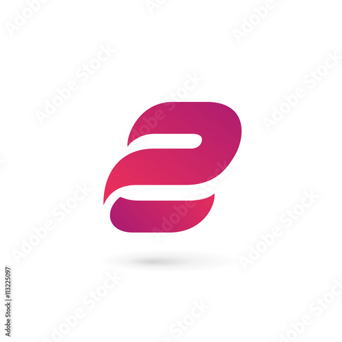 Letter E number 2 logo icon design template elements
