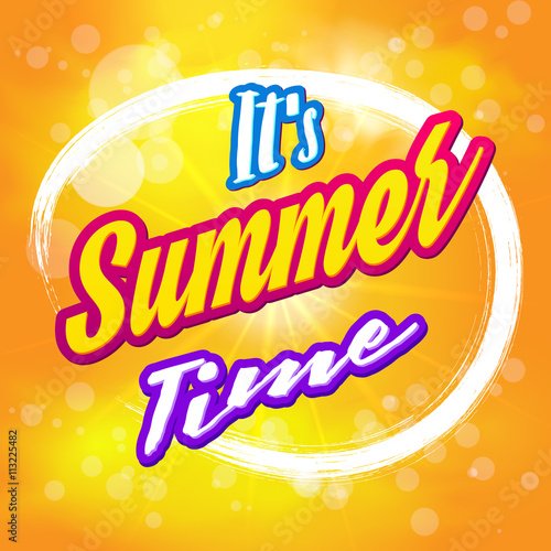 Summer Card. Summer Vector Illustration. It s Summer Time Wallpaper. 