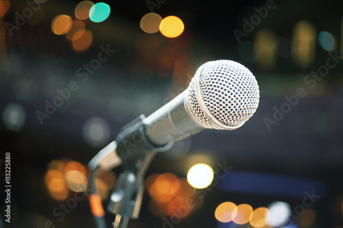Microphone on stage, photo