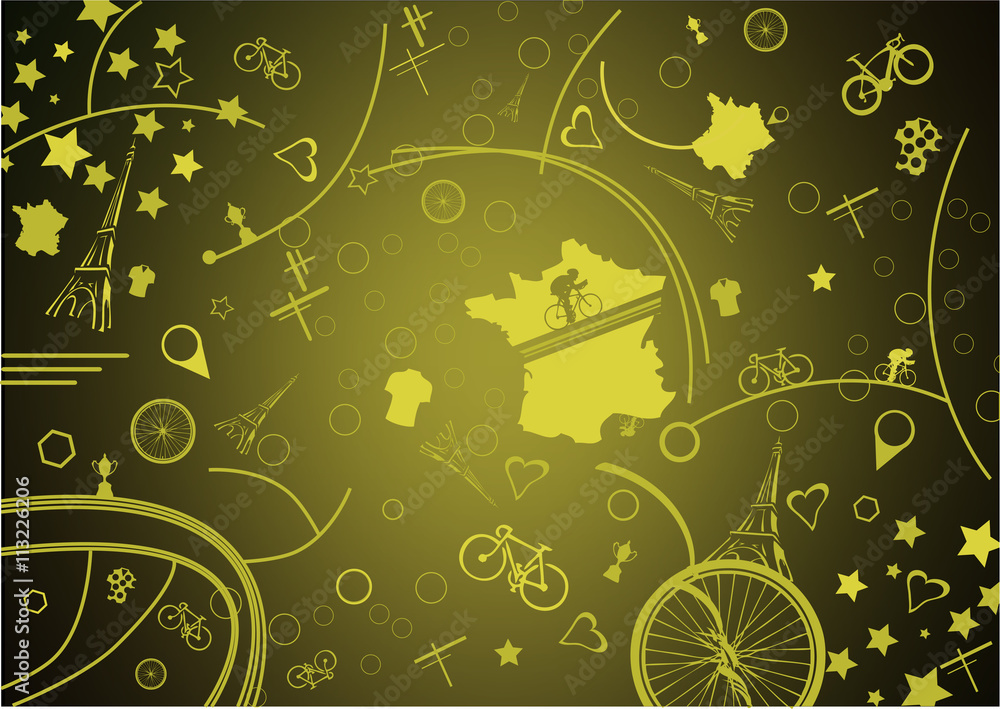 Obraz premium Tour de france jaune noir vive le tour