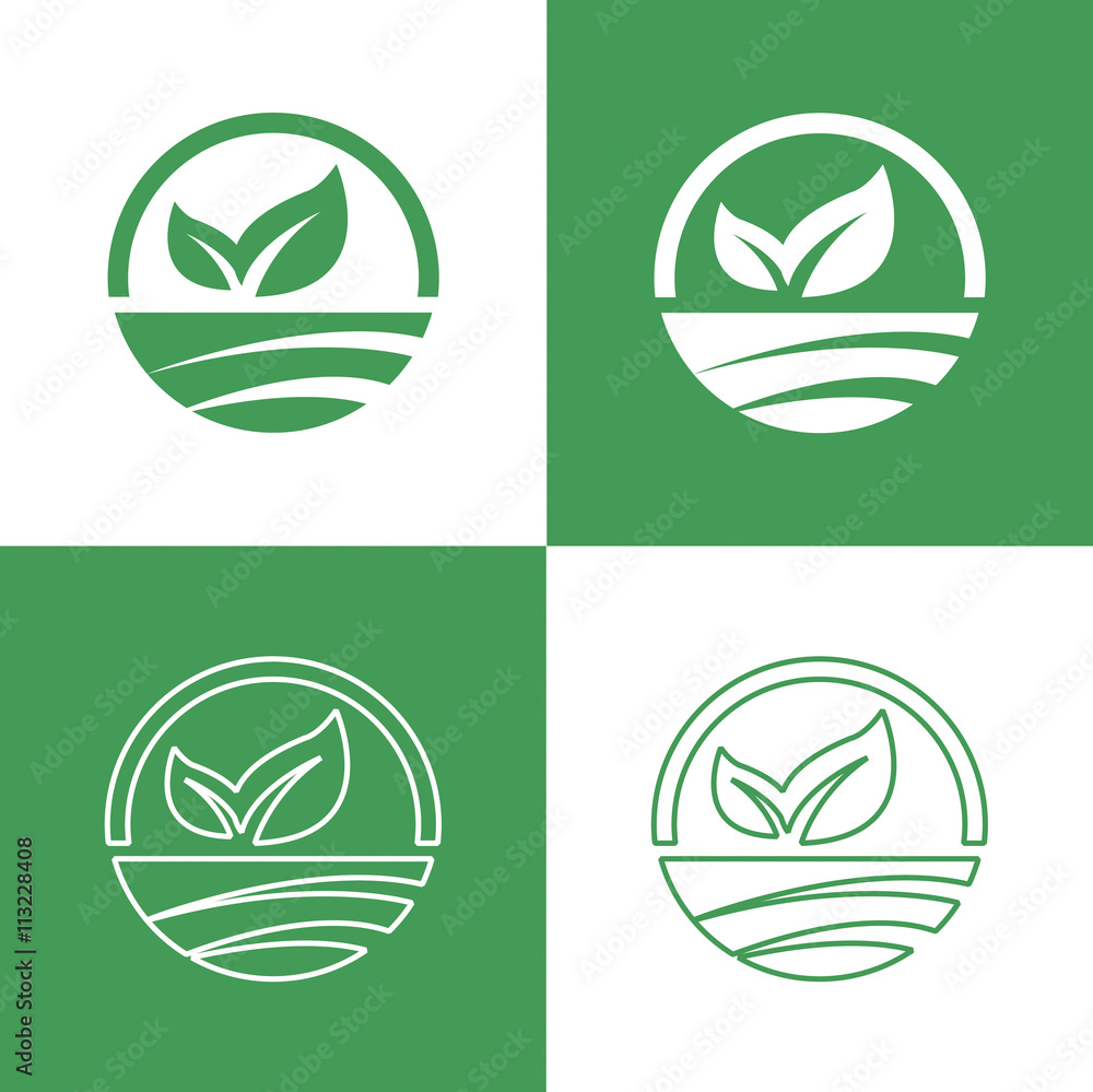 ImprimirIcons Vegan food, set of badges, emblems and stamps vector ...