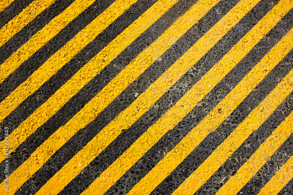 warning Yellow line on the road warning Yellow line on the road