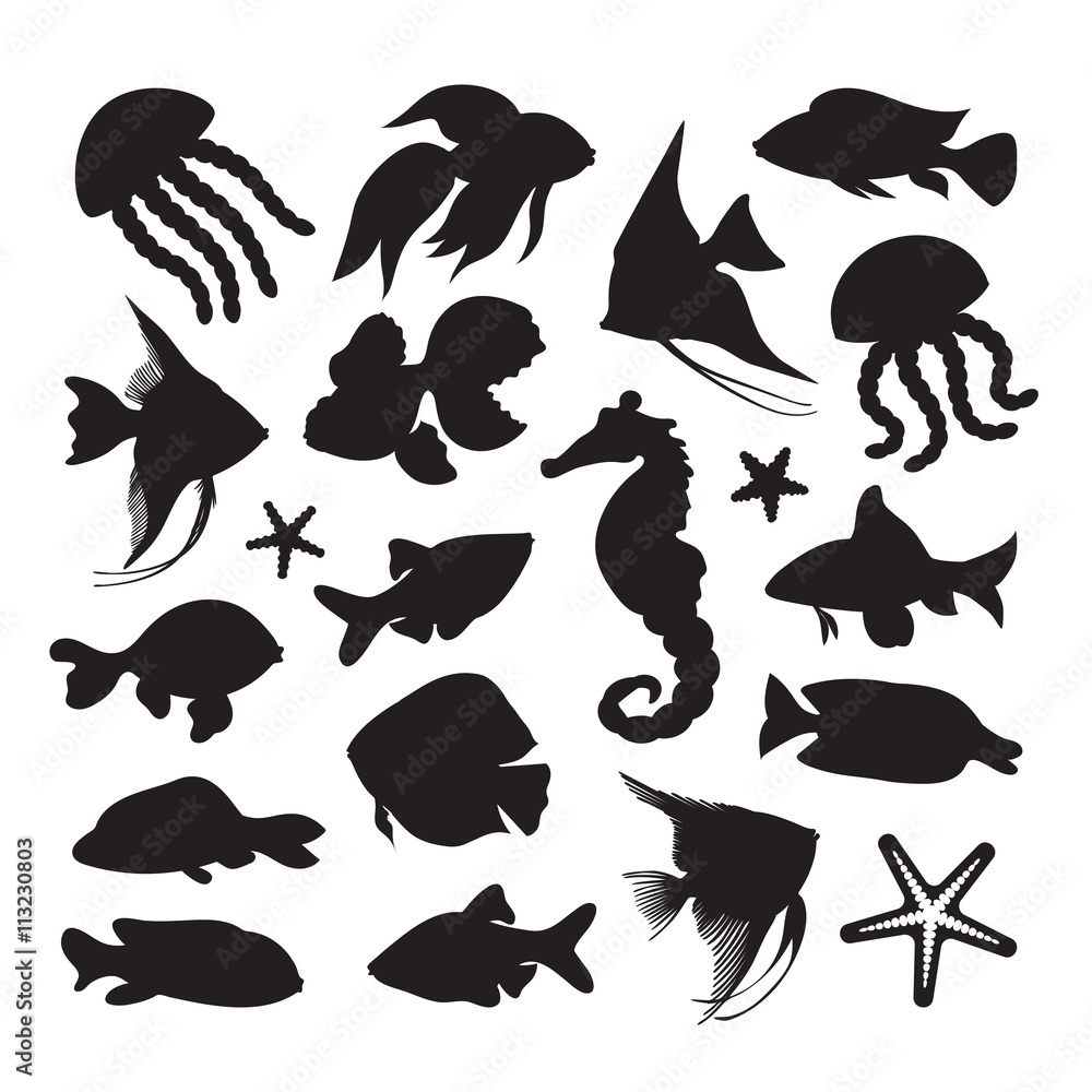 Fototapeta premium icons marine life