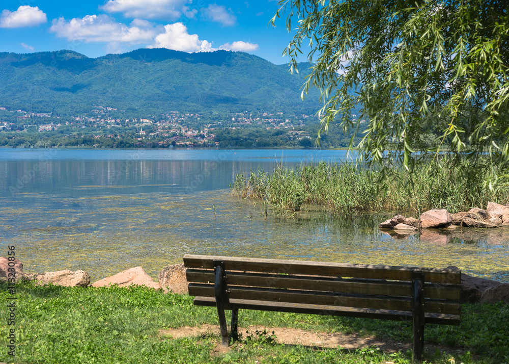 Lake Varese, Lago di Varese, from Cazzago Brabbia, Varese, Italy Stock