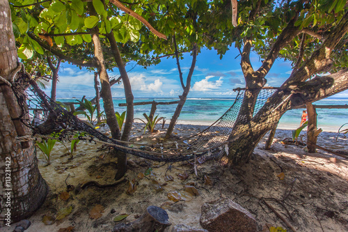  hamac improvisé à Anse Source d'Argent, la Digue, Seychelles 