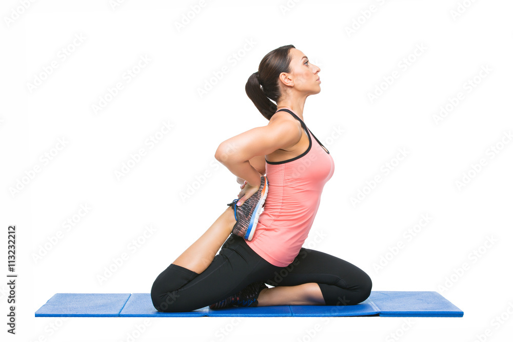 Beautiful woman making sport exercise Beautiful woman making sport exercise