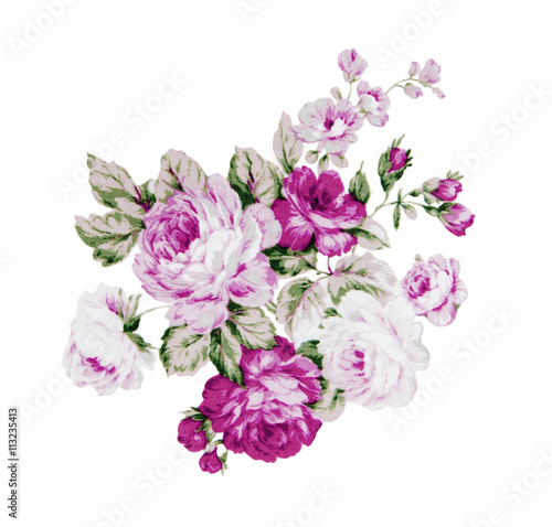 Wallpaper Mural Rose fabric background of colorful retro rug text isolated on wh Torontodigital.ca