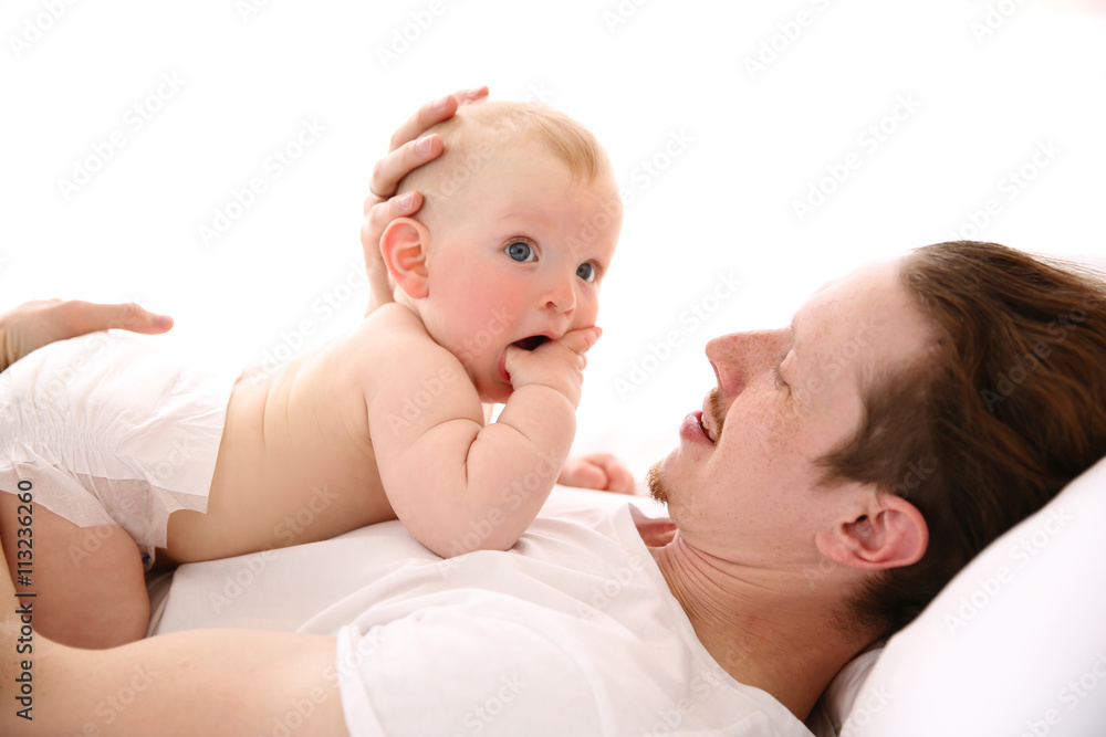 Young father having fun with his little son Young father having fun with his little son