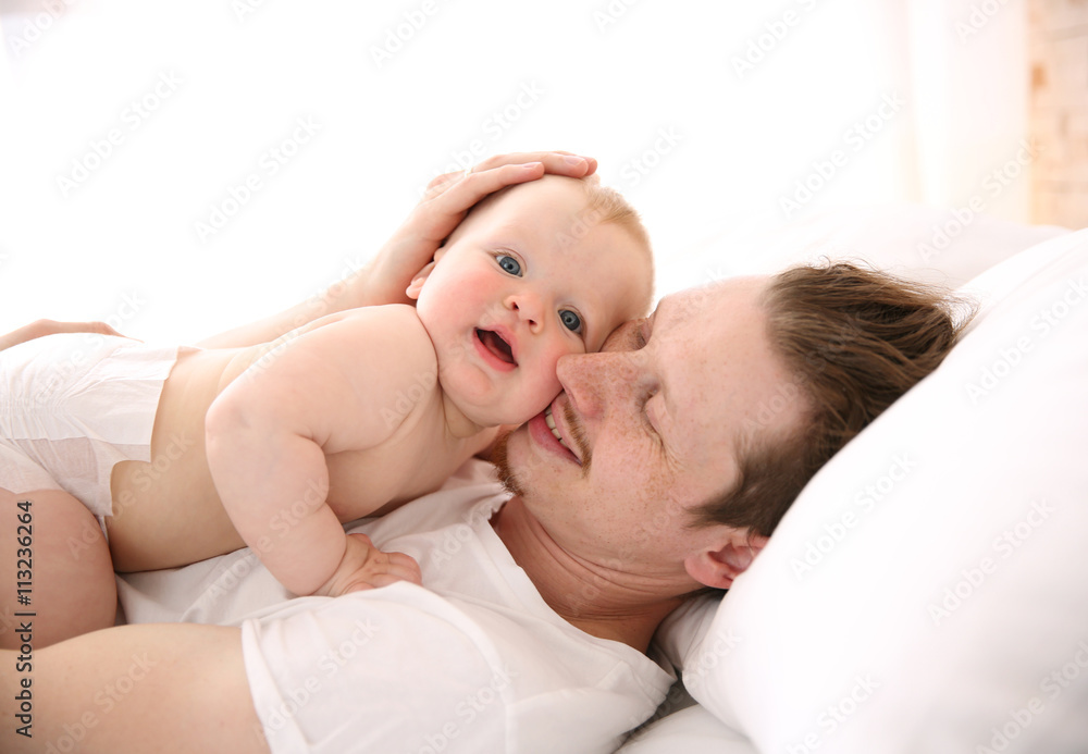Young father having fun with his little son Young father having fun with his little son