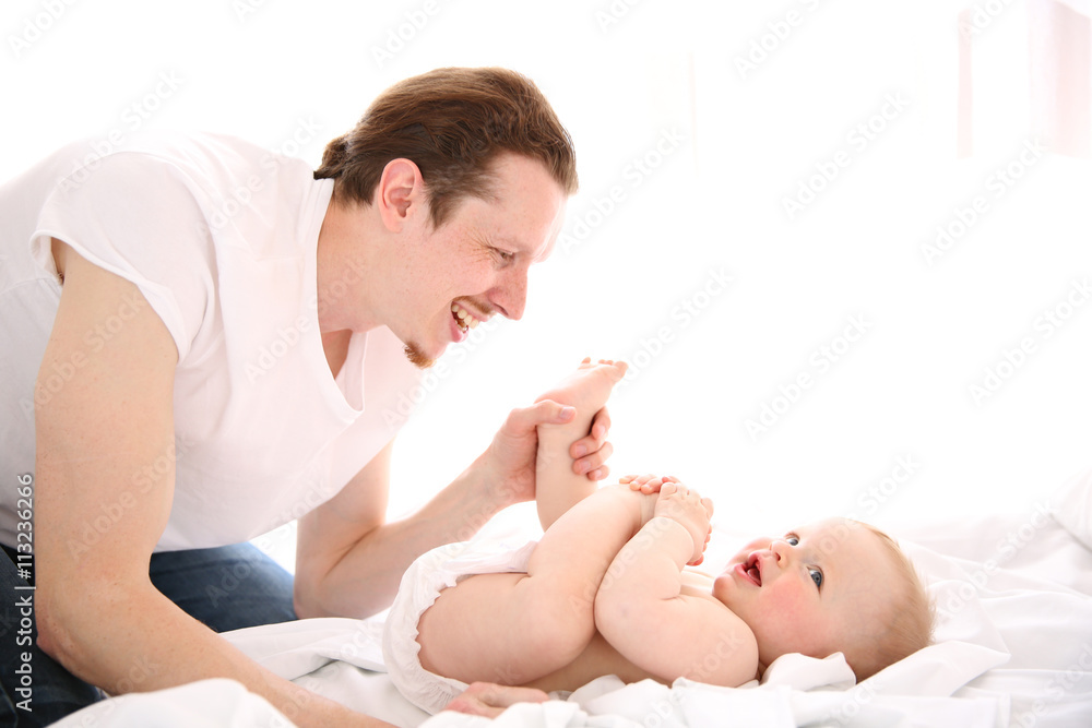Young father having fun with his little son Young father having fun with his little son