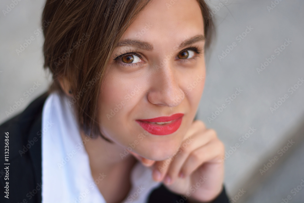 Beauty smiling business girl (teacher, student, schoolgirl) Beauty smiling business girl (teacher, student, schoolgirl)