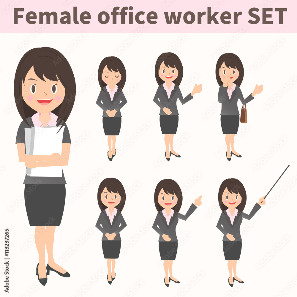 Obraz premium 女性会社員 アジア人セット