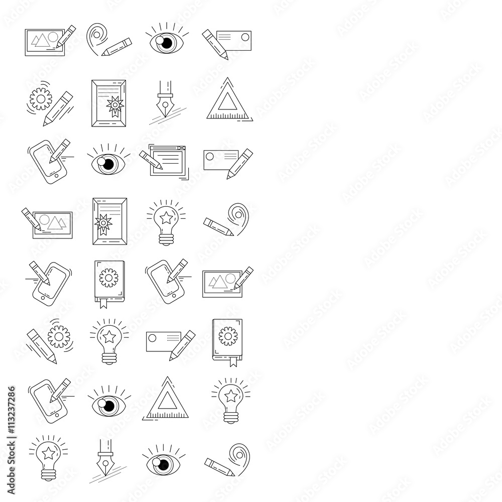 Vector icons set Creative process Vector icons set Creative process