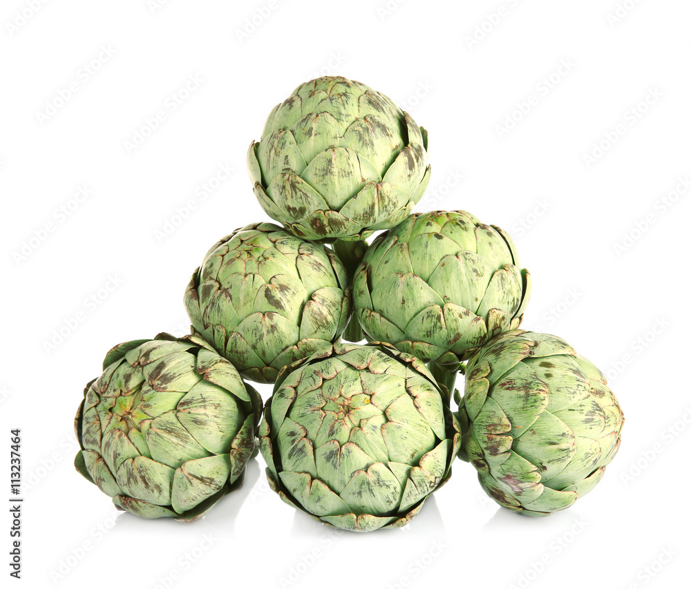 Artichokes, isolated on white Artichokes, isolated on white