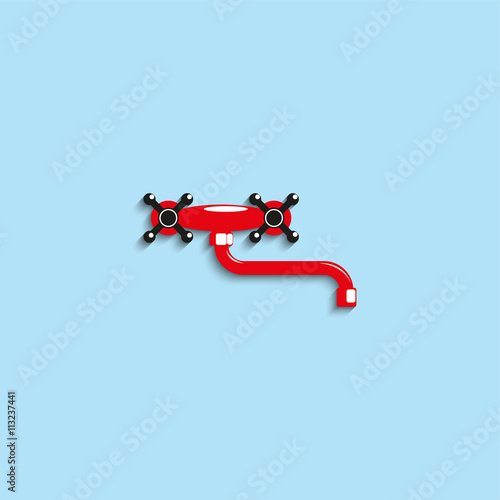 Water faucet. Vector icon.