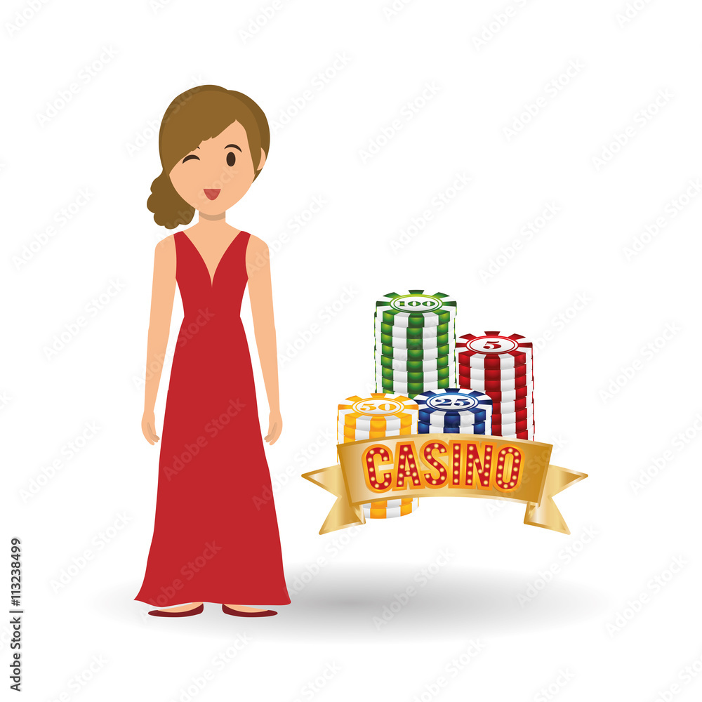 Casino design. Person and Game icon. Isolated illustration Casino design. Person and Game icon. Isolated illustration
