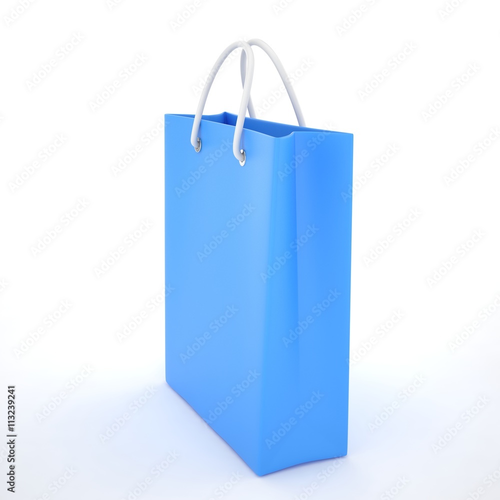 Paper Shopping Bag isolated on white background. 3d rendering. Paper Shopping Bag isolated on white background. 3d rendering.
