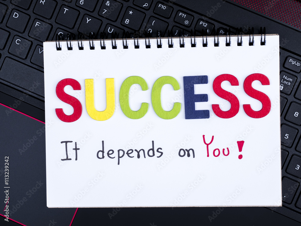 Fototapeta premium Success on laptop keyboard 1