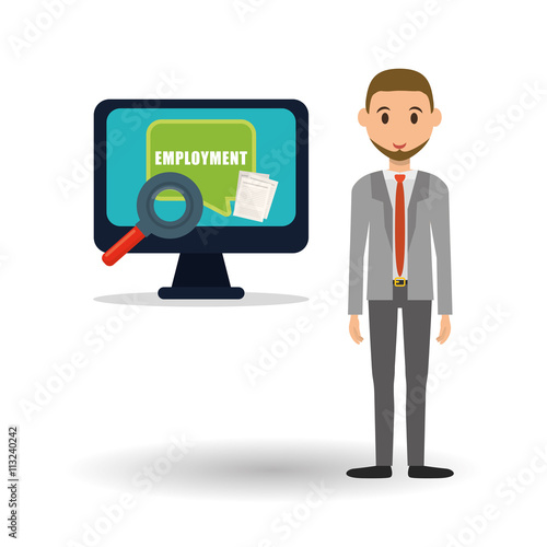 Employment design. Human resources icon. Isolated illustration