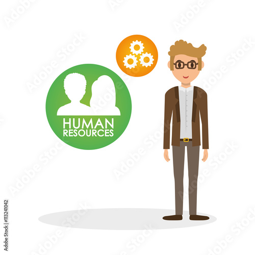 Wallpaper Mural Human resources design. Person icon. Isolated illustration Torontodigital.ca