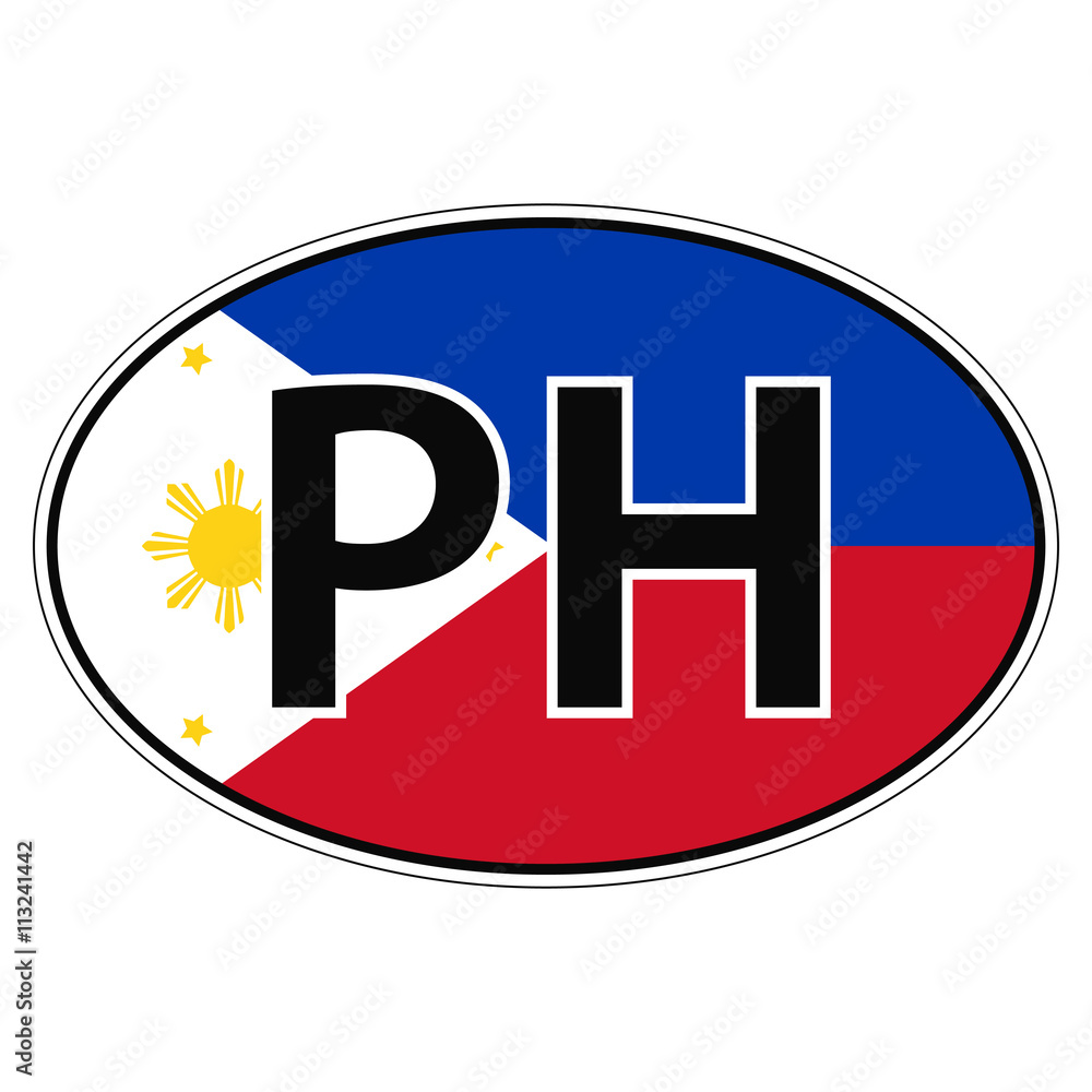 Sticker on car, flag Republic of the Philippines Sticker on car, flag Republic of the Philippines