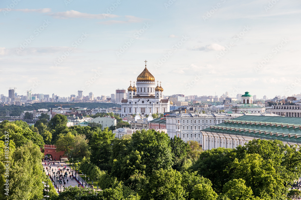 views of Moscow and the Cathedral of Christ the Savior
