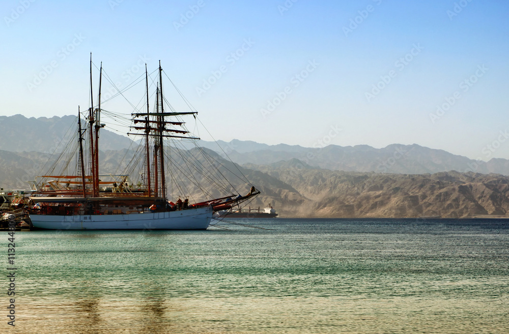 abstract image of the yacht at sea