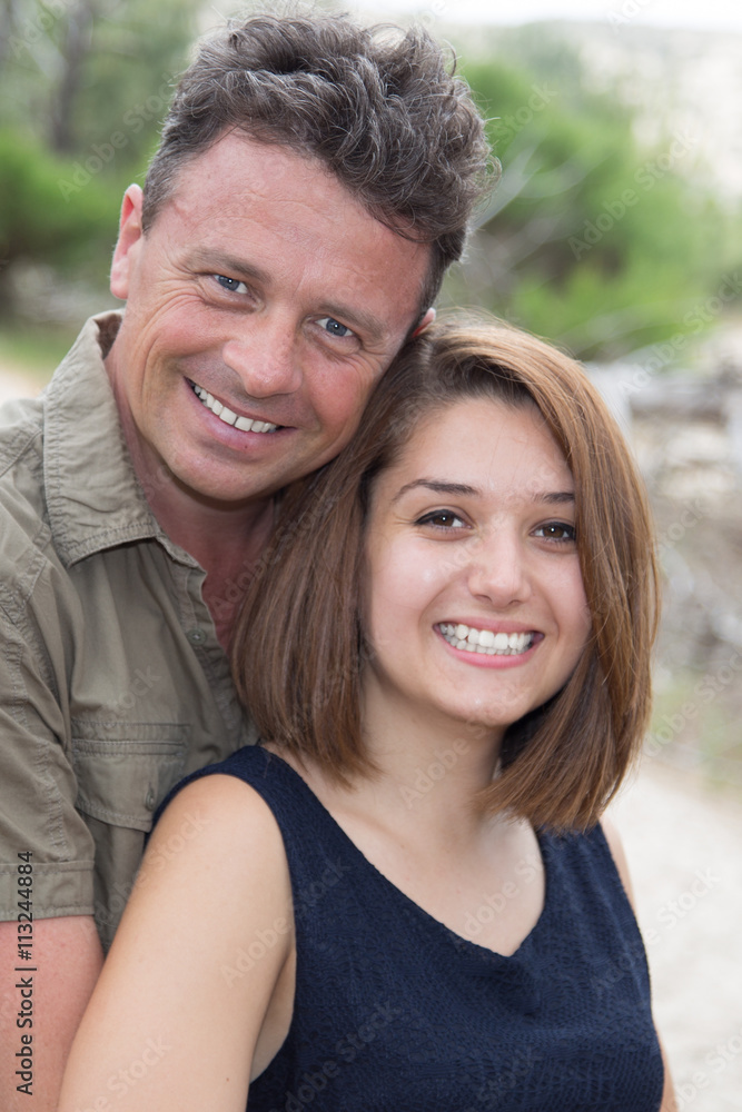 Portrait of a Romantic couple, man and woman having fun