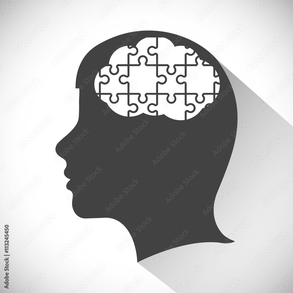 Think design. Head icon. Flat illustration Think design. Head icon. Flat illustration