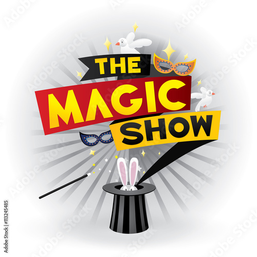The magic show. Vector illustration