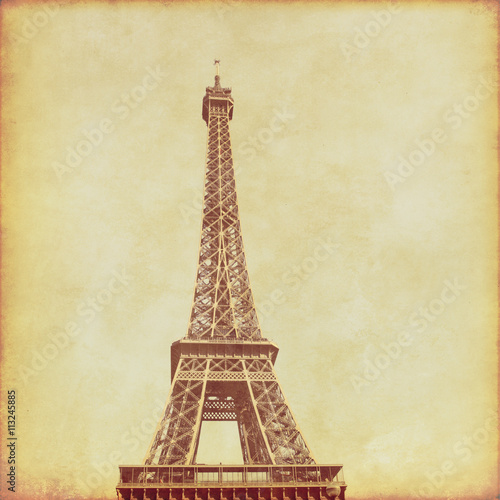Wallpaper Mural View of Eiffel Tower.Old style photo. Torontodigital.ca