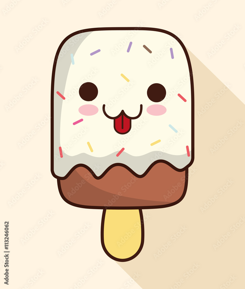 Ice cream design. Cartoon icon. dessert illustration,