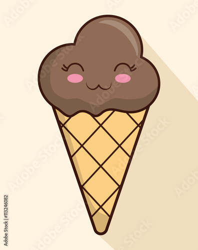 Ice cream design. Cartoon icon. dessert illustration,