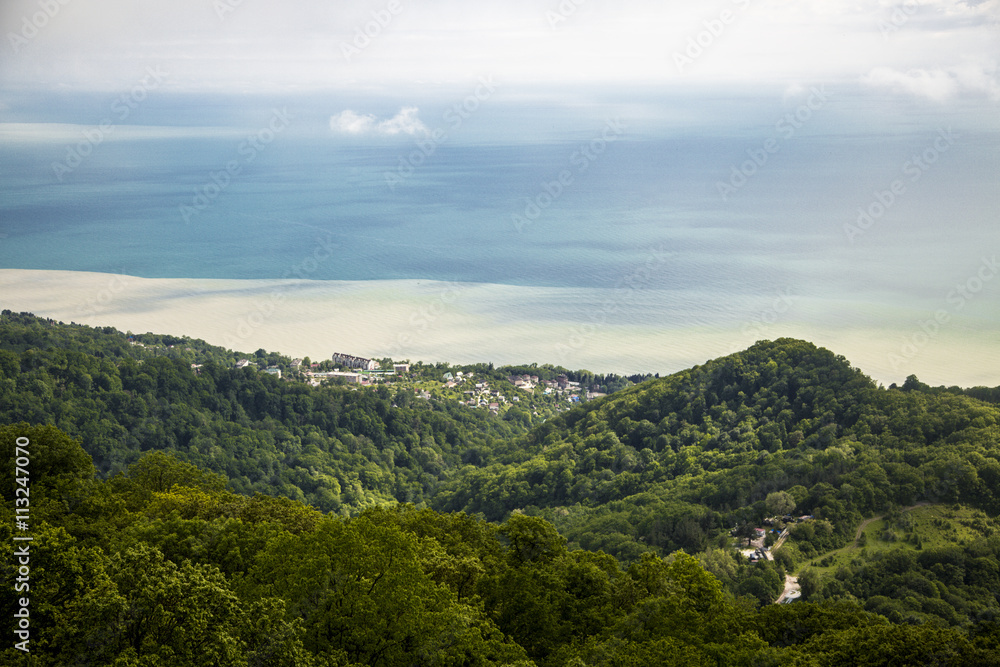 Naklejka premium View to Sochi and Black Sea