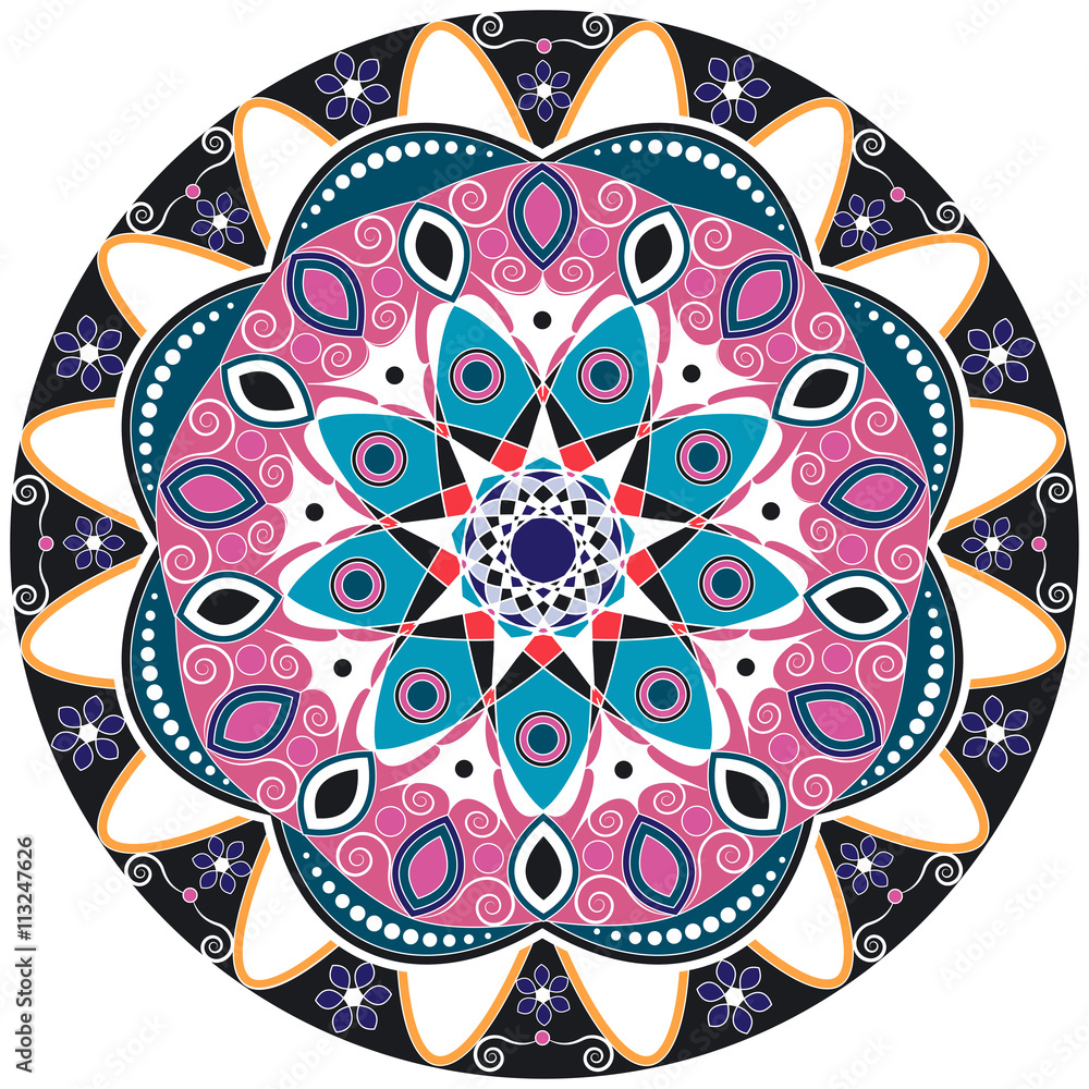 Mandala decoration, isolated design element. Hand drawn  style dec