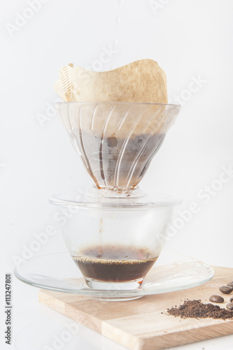 Show of Drip Coffee.selective focus.