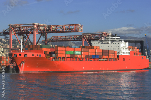 Schilderij op canvas Container ship